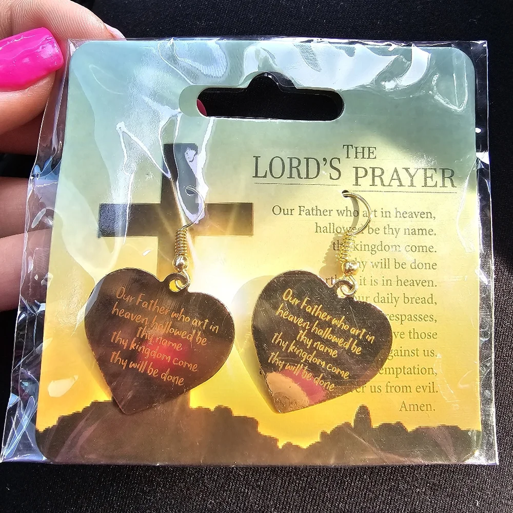 NWT the Lord's prayer earrings